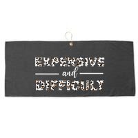 Funny Expensive And Difficult Leopard Sassy Mom Sarcastic Large Microfiber Waffle Golf Towel