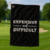 Funny Expensive And Difficult Leopard Sassy Mom Sarcastic Golf Towel