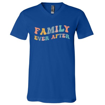 Family Ever After Adoption Adopted Adopt Adoptee Gotcha Day Cool Gift V-Neck T-Shirt