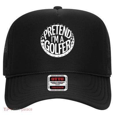 Funny Easy Adult Halloween Costumes Pretend I'm A Golfer High Crown Mesh Back Trucker Hat