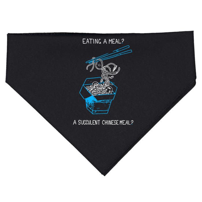 Funny Eating A Meal A Succulent Chinese Meal USA-Made Doggie Bandana