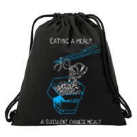 Funny Eating A Meal A Succulent Chinese Meal Drawstring Bag