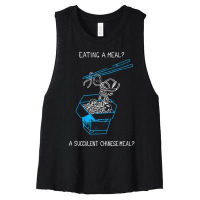 Funny Eating A Meal A Succulent Chinese Meal Women's Racerback Cropped Tank