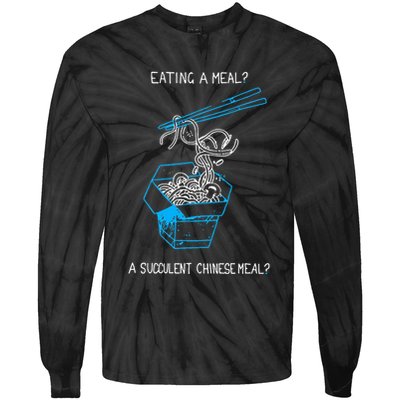 Funny Eating A Meal A Succulent Chinese Meal Tie-Dye Long Sleeve Shirt