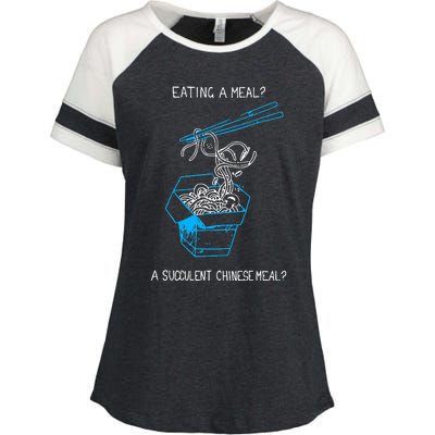 Funny Eating A Meal A Succulent Chinese Meal Enza Ladies Jersey Colorblock Tee