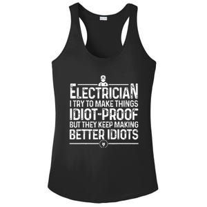 Funny Electrician Art Men Dad Lineman Electronics Engineers Ladies PosiCharge Competitor Racerback Tank