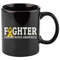 Fighter Endometriosis Awareness Month Ribbon Endo Warrior 11oz C Handle Ceramic Mug