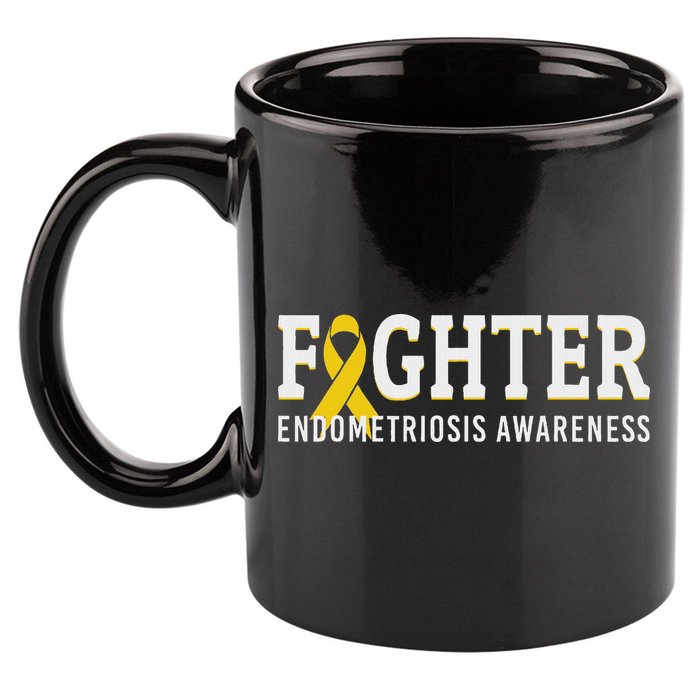 Fighter Endometriosis Awareness Month Ribbon Endo Warrior 11oz C Handle Ceramic Mug