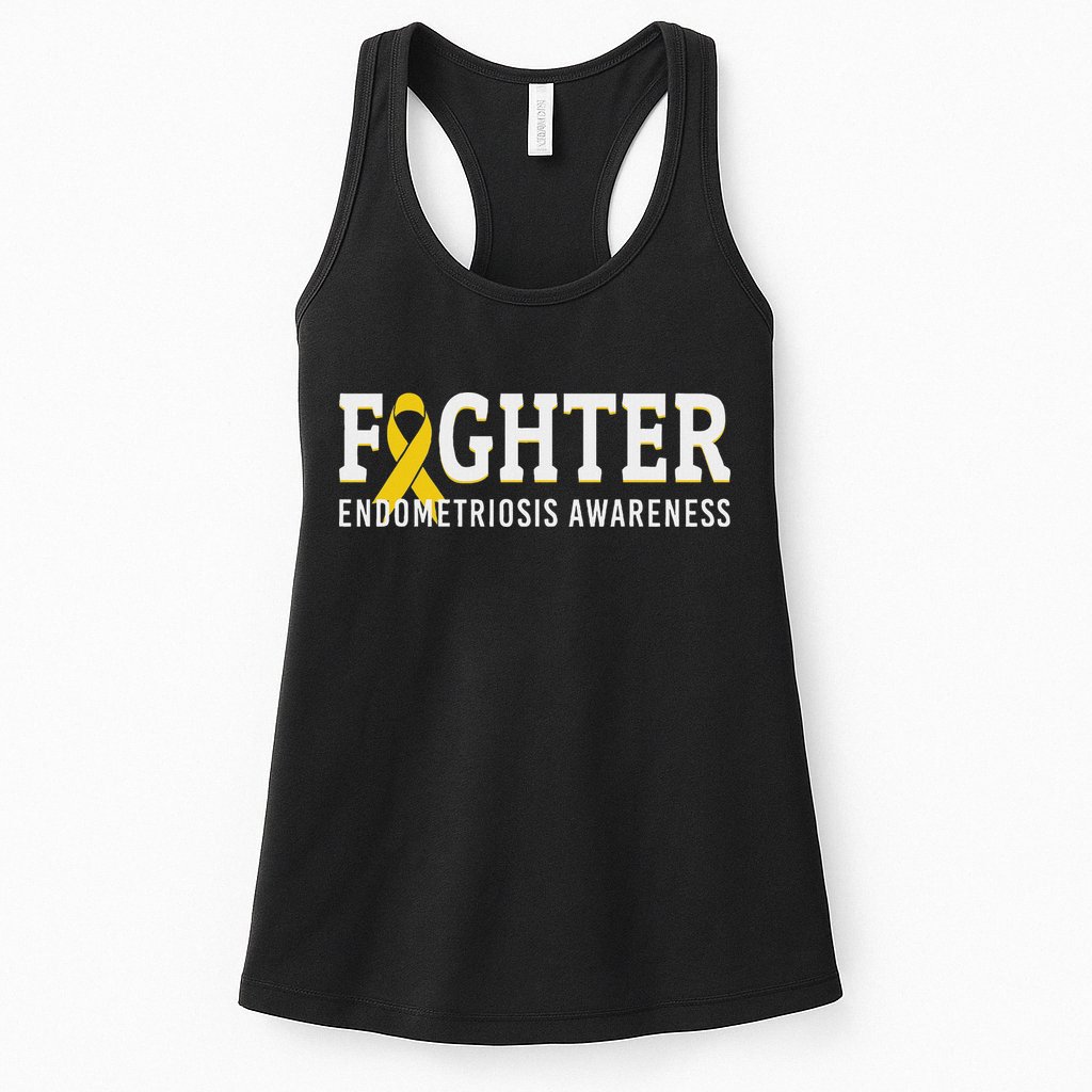 Fighter Endometriosis Awareness Month Ribbon Endo Warrior Womens Tank Top