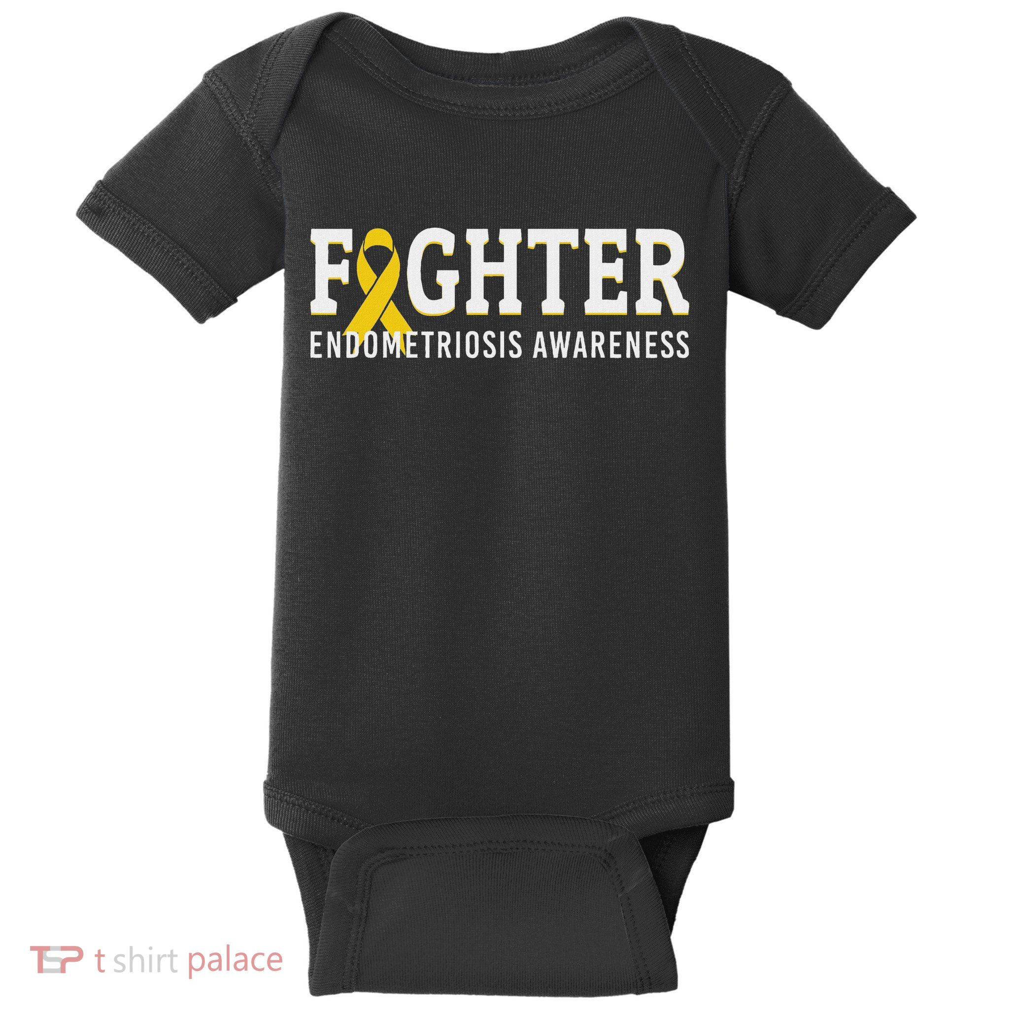 Fighter Endometriosis Awareness Month Ribbon Endo Warrior Baby Bodysuit