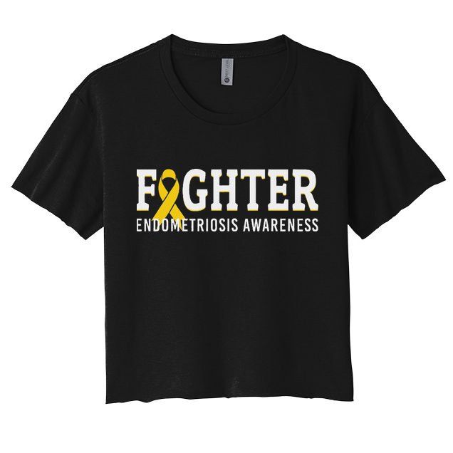 Fighter Endometriosis Awareness Month Ribbon Endo Warrior Crop Top