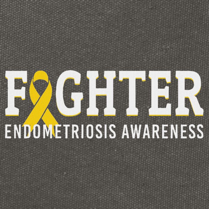 Fighter Endometriosis Awareness Month Ribbon Endo Warrior Cotton Canvas Backpack