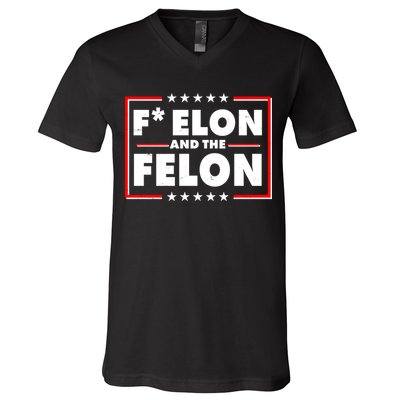 F Elon and the Felon V-Neck T-Shirt