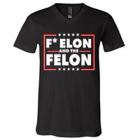 F Elon and the Felon V-Neck T-Shirt