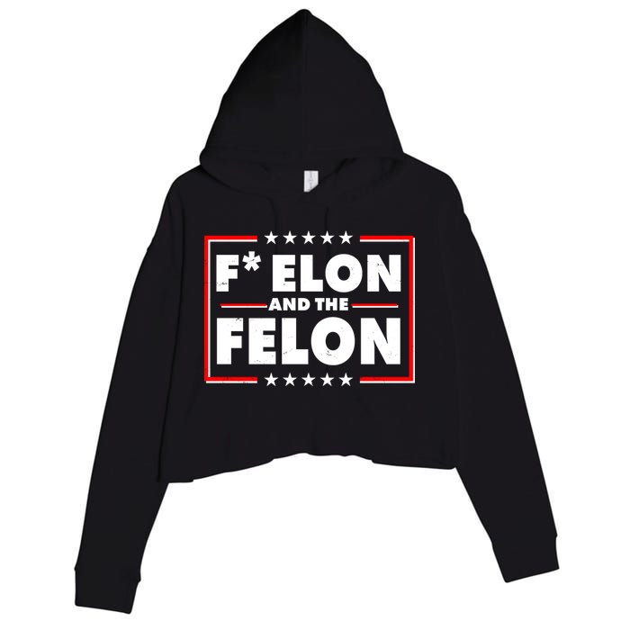 F Elon and the Felon Crop Fleece Hoodie