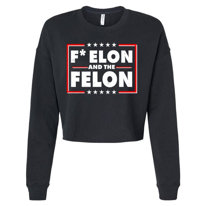 F Elon and the Felon Cropped Pullover Crew