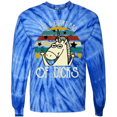 Funny Eat A Bag Of Dicks Gift Tie-Dye Long Sleeve Shirt