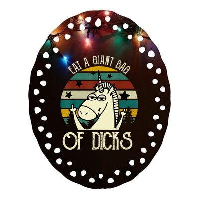 Funny Eat A Bag Of Dicks Gift Ceramic Oval Ornament