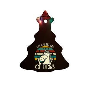 Funny Eat A Bag Of Dicks Gift Ceramic Tree Ornament