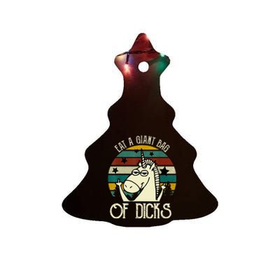 Funny Eat A Bag Of Dicks Gift Ceramic Tree Ornament