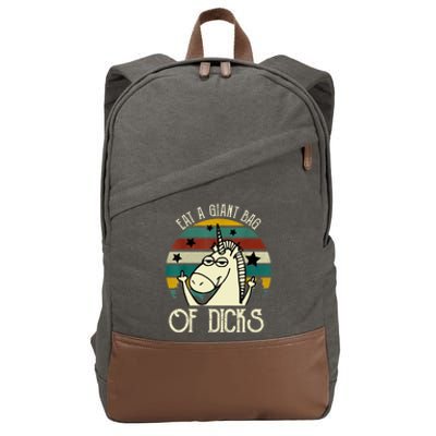 Funny Eat A Bag Of Dicks Gift Cotton Canvas Backpack