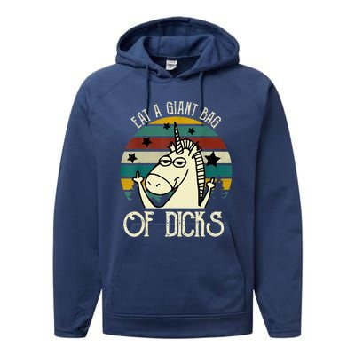 Funny Eat A Bag Of Dicks Gift Performance Fleece Hoodie