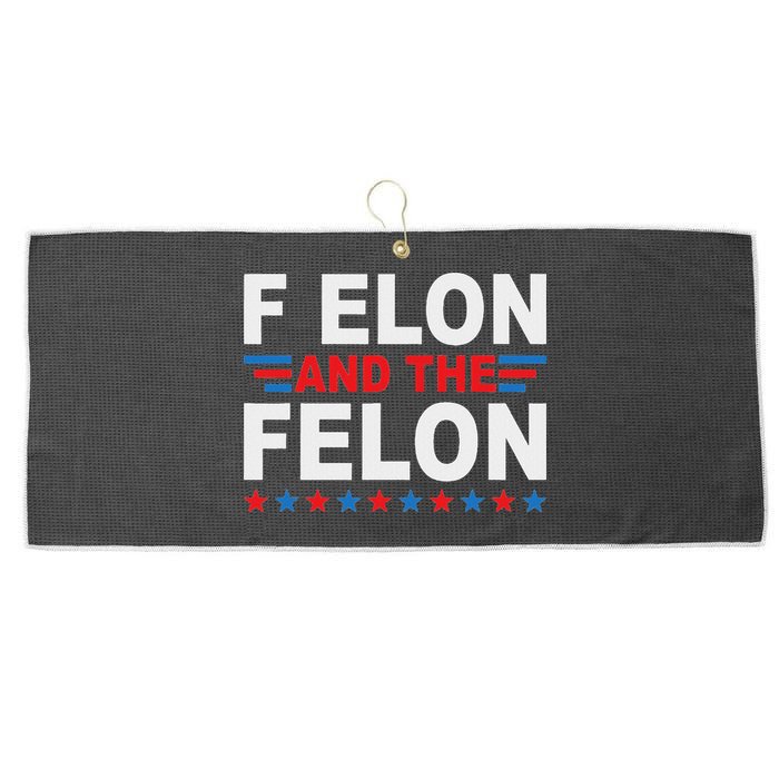 F Elon And The Felon Large Microfiber Waffle Golf Towel