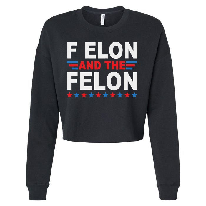 F Elon And The Felon Cropped Pullover Crew