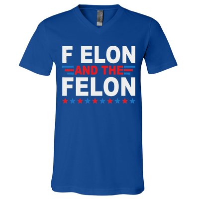 F Elon And The Felon V-Neck T-Shirt