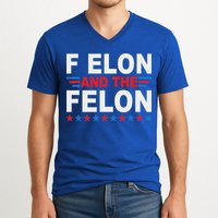 F Elon And The Felon V-Neck T-Shirt