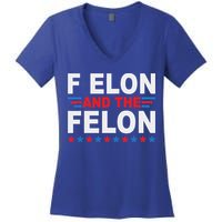F Elon And The Felon Women's V-Neck T-Shirt