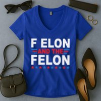 F Elon And The Felon Women's V-Neck T-Shirt