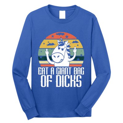 Funny Eat A Giant Bag Of Dicks Gift Funny Unicorn Apparel Item Gift Long Sleeve Shirt