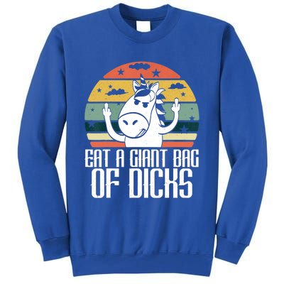 Funny Eat A Giant Bag Of Dicks Gift Funny Unicorn Apparel Item Gift Tall Sweatshirt