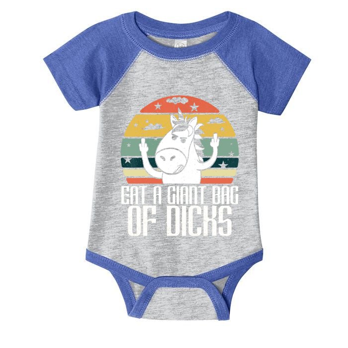 Funny Eat A Giant Bag Of Dicks Gift Funny Unicorn Apparel Item Gift Infant Baby Jersey Bodysuit