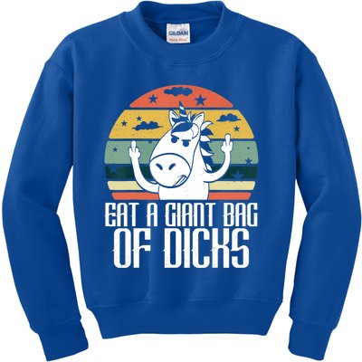 Funny Eat A Giant Bag Of Dicks Gift Funny Unicorn Apparel Item Gift Kids Sweatshirt