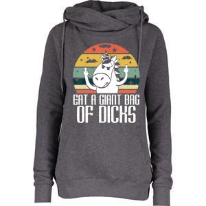 Funny Eat A Giant Bag Of Dicks Gift Funny Unicorn Apparel Item Gift Womens Funnel Neck Pullover Hood