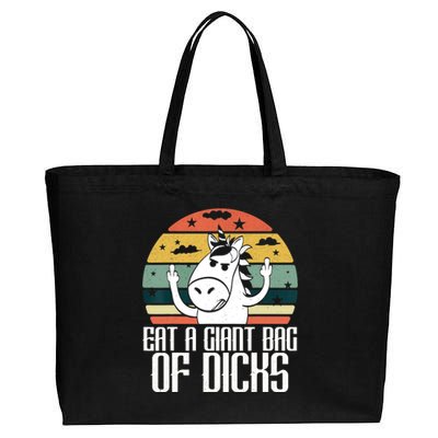 Funny Eat A Giant Bag Of Dicks Gift Funny Unicorn Apparel Item Gift Cotton Canvas Jumbo Tote