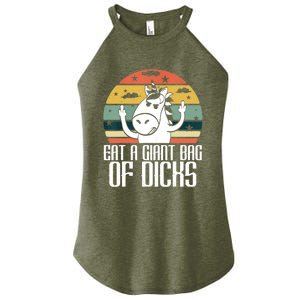 Funny Eat A Giant Bag Of Dicks Gift Funny Unicorn Apparel Item Gift Women's Perfect Tri Rocker Tank