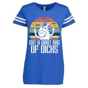 Funny Eat A Giant Bag Of Dicks Gift Funny Unicorn Apparel Item Gift Enza Ladies Jersey Football T-Shirt