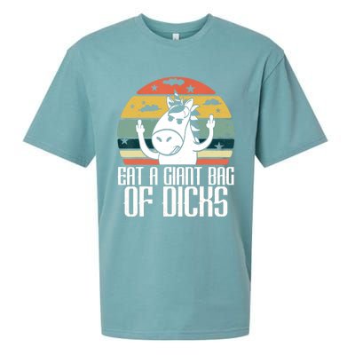 Funny Eat A Giant Bag Of Dicks Gift Funny Unicorn Apparel Item Gift Sueded Cloud Jersey T-Shirt