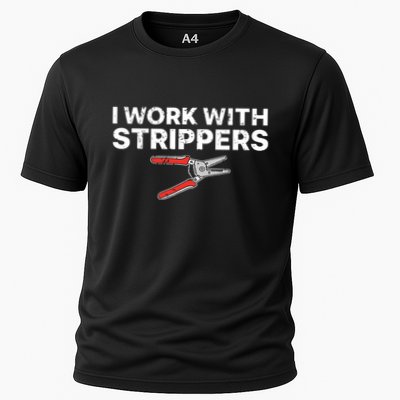Funny Electrician Art For Dad Electronics Engineer Humor Cooling Performance Crew T-Shirt