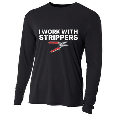 Funny Electrician Art For Dad Electronics Engineer Humor Cooling Performance Long Sleeve Crew