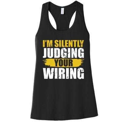 Funny Electrician Art For Electricity Gag Electrician Women's Racerback Tank