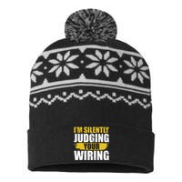 Funny Electrician Art For Electricity Gag Electrician USA-Made Snowflake Beanie