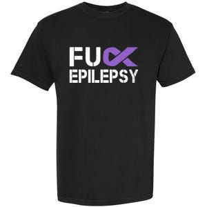 Fuck Epilepsy Awareness Month Purple Ribbon Warrior Fighter Cute Gift Garment-Dyed Heavyweight T-Shirt