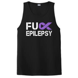 Fuck Epilepsy Awareness Month Purple Ribbon Warrior Fighter Cute Gift PosiCharge Competitor Tank