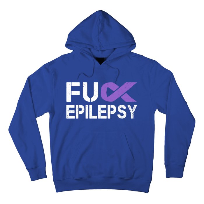 Fuck Epilepsy Awareness Month Purple Ribbon Warrior Fighter Cute Gift Hoodie