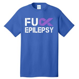 Fuck Epilepsy Awareness Month Purple Ribbon Warrior Fighter Cute Gift Tall T-Shirt