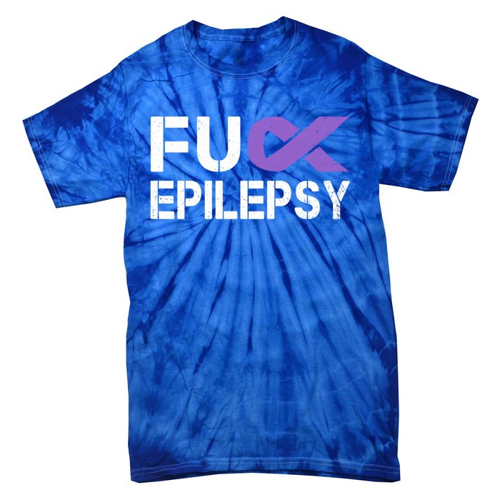 Fuck Epilepsy Awareness Month Purple Ribbon Warrior Fighter Cute Gift Tie-Dye T-Shirt